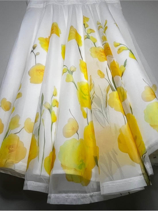 STYLEWE Dresses & Skirts - NWT Gorgeous White Midi Dress with Yellow Floral Accents